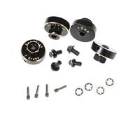 RampCrab Kit d'extension hexagonale + 5 mm pour SCX24 AX24, entretoises de roue hexagonales en laiton pour SCX24 Bronco JLU B-17 Gladiator C10, 1/24 RC Crawler Car Upgrades Accessoires (Noir)