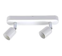 Rampe 2 spots - Basic - Fer blanc - Blanc - GU10 - 10 ampoules