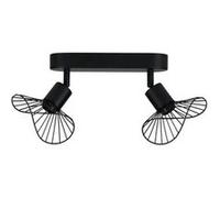 Rampe 2 spots Capeline en métal noir Ostaria - Noir Noir