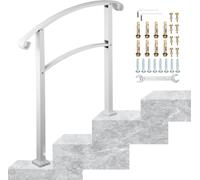 rampe 3 marches pour escalier extérieur - Blanc mat - Main courante en fer avec kit de montage - Convient pour 1 ou 3 marches - Mains courantes pour marches extérieures