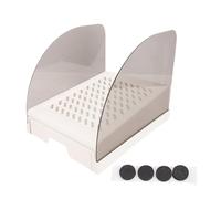 Rampe à litière pour Chat avec déflecteurs de tiroir, bac à litière surélevé à Hauteur réglable, escabeau Anti-Trace, Facile à Nettoyer, Plastique 30 x 24 cm 11,8 x 9,4 Pouces (Blanche)