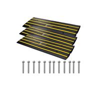 VEVOR Rampe de Seuil Hauteur 6,5 cm 3PCS Rampes Trottoir Caoutchouc Capacité Charge 15 T Rampe Accès Fauteuil Roulant Antidérapante Extensible pour Quai Chargement Garage Entrée Porte 122x40,5x6,5 cm