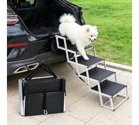 Rampe Chien Voiture pour Kia Sonato 2009-2014, Escalier Pliable pour Chien avec Cadre en Aluminium Antidérapant pour SUV Coffre Lit