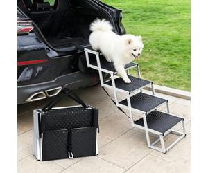 Rampe Chien Voiture pour Kia Sonato 2009-2014, Escalier Pliable pour Chien avec Cadre en Aluminium Antidérapant pour SUV Coffre Lit