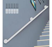 Rampe D’escalier 30cm-600cm, Support De Rail Home Lofts 200kg - Kit Complet, Barres D’Appui en Fer Forgé en Métal Blanc, Facile à Installer, 6ft/180cm