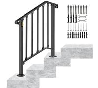 VEVOR Rampe d'Escalier 2 à 3 Marches Garde-corps pour Escalier Main Courante Noire pour Escalier