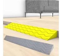 Rampe d'accès en Plastique de 1/4/6/10 cm, marches intérieures, seuil résistant et léger for Fauteuil Roulant, Poussette, Balai (1 pièce)(Yellow,100cm*10cm*3.5cm)