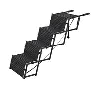 [en.casa] Rampe d'Accès Voiture pour Chiens Escalier Pliable à 4 Marches pour Animaux de Compagnies Capacité de Charge 55 kg Imperméable Polyester 600D Oxford Métal 101 x 75 x 45 cm Noir