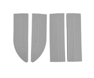 Rampe d'Accessibilité Universelle en Caoutchouc, Kit de 4 Pièces, Seuil de Porte pour Fauteuil Roulant, Intérieur et Extérieur, Gris, Antidérapante, Franchissement de Seuil Sécur
