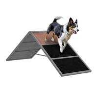 Rampe d'agilité pour chien - PawHut - cadre en A - surface antidérapante - pour chiens de toutes races - pour jardin, parc - gris