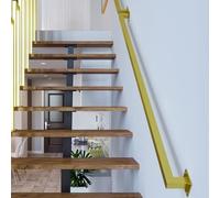 Rampe d'appui pour escaliers rampe d'escalier intérieure et extérieure en fer forgé rampe d'escalier blanche avec supports muraux, barre d'appui de sécurité pour loft villa(Gold,240cm)