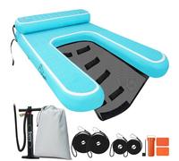 Rampe de bateau gonflable surélevée pour chien, rampe de piscine pour chiens pour quais et lacs, station d'accueil antidérapante sur animaux de compagnie avec marche rehausseur, échelle flottante pour