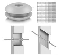 Rampe de câble Joints en caoutchouc pour poteaux métalliques de 1/8" 5/32", écrous de protection en élastomère résistants aux intempéries pour l'extérieur, passe-câbles gris, rampe d'escalier, 50