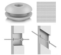 Rampe de câble Joints en caoutchouc pour poteaux métalliques de 1/8" 5/32", écrous de protection résistants aux intempéries en élastomère pour extérieur, passe-câbles gris, rampe d'escalier, 50 pièces