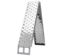 HOMCOM Rampe de Chargement Pliable 230 kg, Rampe d'accès Motos antidérapante en Acier galvanisé avec Sangles de sécurité, Plateforme de Chargement pour Motos, vélos et VTT, 190 x 22 x 8 cm, Argent