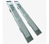Rampe de chargement pliable 180cm 2pcs WERKA PRO | Compact, usage chantier et garage, capacité 400kg, pour motos, tondeuses, scooters, argent