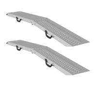 Rampe de chargement pliable - vidaXL - Argent - Acier galvanisé - 166x22,5x4,5 cm - Pliable - Antidérapant
