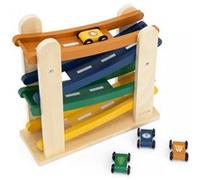 Rampe de course en bois avec 4 voitures Multicolore G