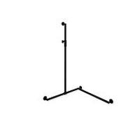 Hewi Main courante de douche System 900 900.35M36060CV 1250 x 800 x 800 mm, version droite, noir mat profond