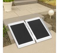 Rampe de fauteuil roulant - Hauteur : 15 cm - Capacité de charge maximale : 272 kg - Rampe pliante en aluminium antidérapante pour fauteuil roulant ou déambulateur - Rampe de seuil pour escaliers