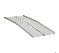 Rampe de fauteuil roulant - HOMCOM - rampe de chargement, rampe d'accès antidérapante pliable avec bordures dim. 183L x 72l cm alu