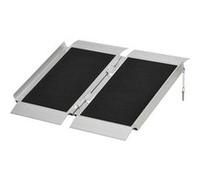 Rampe de fauteuil roulant rampe de chargement rampe d'accès antidérapante pliable avec bordures de sécurité max. 272 Kg dim. 65L x 74l cm alu. noir G