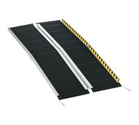 Rampe De Fauteuil Roulant Rampe De Chargement Rampe D'accès Antidérapante Pliable Avec Bordures De Sécurité Max. 272 Kg Dim. 152l X 73l Cm Alu. Noir