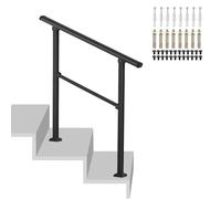 Rampe de jardin en métal noir pour extérieur, 2 marches, rampe d'escalier extérieure réglable, rampe de terrasse, barre d'appui de sécurité pour entrée de loft de villa(Height 95cm,80cm/32inch)