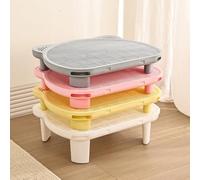 Rampe de litière pour chat double couche avec fonction de filtre, 9 cm de haut, bac filtrant, facile à nettoyer pour les petits chats âgés (blanc)