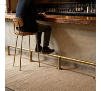 Rampe de pieds sous comptoir pour tabourets de bar, repose-pieds mural et au sol, pour îlot de cuisine, 20,1 cm de haut en acier inoxydable