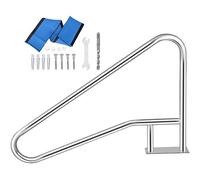 Rampe de Piscine 54 x 36 Rampe de Piscine en Acier Inoxydable 304 Capacité de Charge de 113 kg Main Courante de Piscine argentée antirouille Main Courante de Piscine humanisée avec Couvercle Bleu et