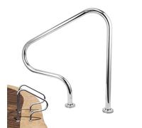 Rampe de piscine en acier inoxydable 304, rampe de piscine argentée antirouille avec embase à montage rapide, poignée d'aide à la baignade, pour parc aquatique(Thickness 1.2mm)