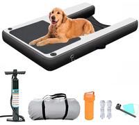 Rampe de piscine gonflable pour chien avec marches 3D et coussinet antidérapant, haute flottabilité pour un accès facile à l'eau, pliable pour le rangement