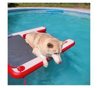 Rampe de piscine gonflable pour chien avec marches et poignées antidérapantes, rampe d'eau portable pour chiens jusqu'à 105 kg