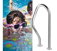 Rampe de piscine, rampe d'escalier de spa, poignée de piscine en acier inoxydable, aide à l'entrée portable argentée, barre d'appui de piscine, idéale pour les piscines, les positions inclinées, l