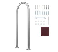 VEVOR Rampe Piscine, 915x400 mm, Main Courante Piscine Aluminium avec Plaque de Base, Barre d'Appui de Sécurité, Accessoires, Montage Facile pour Piscines, Intérieur, Extérieur, Terrasses, Quais, Spas