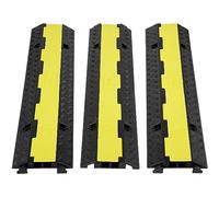 Rampe de protection câble en caoutchouc 2 canaux couverture fil tuyau robuste supérieure d'allée rampe for l'intérieur et l'extérieur Pour le bricolage(3 PCs)