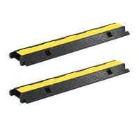 Rampe de protection de câble 2 pcs 1 canal caoutchouc 100 cm