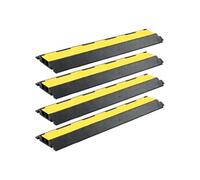 Rampe de protection de câble 4 pcs 2 canaux caoutchouc 101,5 cm