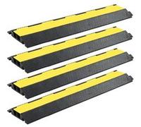 vidaXL Rampe de protection de câble 2 canaux 101,5 cm caoutchouc jaune et noir 4 pièces