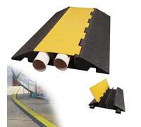 Rampe de Protection de Câble en Caoutchouc, Passe Cable Sol, Bosse de Ralentisseur, Couvercle Supérieur Rabattable, pour Allée et Extérieur/Fil/Tuyau/Cache de Tuyau (Color : 2 Channel)