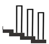 Rampe de sécurité antidérapante en fer forgé en forme de U pour escaliers intérieurs et extérieurs - Rail de transition réglable de 35 à 100 cm pour balcon et terrasse
