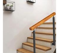 Rampe de sécurité d’escalier 60cm-140cm, Installer Une Rampe d’escalier extérieure à 2 ou 3 marches avec Une Rampe d’Appui en Bois Ajustable en Fer forgé à Double Poteau antidérapant en Bois