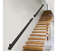 Rampe de sécurité d'escalier en bois avec supports muraux - Garde-corps de 2,8 m pour intérieur de copropriété, loft, villa, couloir, jardin - Système de garde-corps d'accoudoir