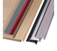 Rampe De Seuil Adhesive Aluminium Barre De Seuil Rattrapage Bande De Transition De Sol Profilé De Transition, Convient Pour Pente De 2-5mm(Black,1pcs)