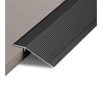 Rampe de Seuil Aluminium 10cm Large Seuil de Porte Barre de Seuil Rattrapage Bande de Transition Profilé de Transition,Convient pour Pente de 10-35mm,Noir 0.9m