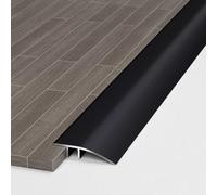 Rampe de Seuil Aluminium Seuil de Porte Barre de Seuil Rattrapage Bande de Transition Profilé de Transition,Convient pour Pente de 6-12mm(Noir, 1m×4.3cm)