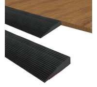 Rampe de Seuil, Barre de Seuil Large, Seuil de Porte Adhesif, Rampe en Caoutchouc pour Fauteuils Roulants, Rollators, Scooters Electriques (Noir, 90x8x1.5cm)
