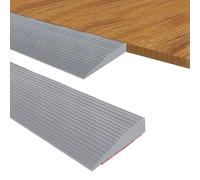 Rampe de Seuil, Barre de Seuil Large, Seuil de Porte Adhesif, Rampe en Caoutchouc pour Fauteuils Roulants, Rollators, Scooters Electriques (Gris, 90x8x2.5cm)