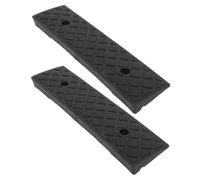 Rampe de Seuil D’accès à Domicile Noire en Plastique, Lot de 2 | Design Emboîtable, Marche et Passage Sécurisés, Résistant aux Intempéries, pour Franchir les Différences de Hauteur